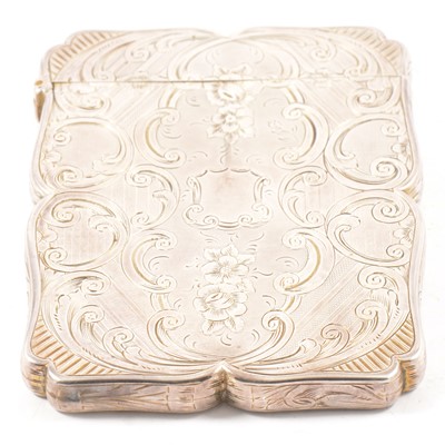 Lot 77 - Victorian silver card case, Nathaniel Mills, Birmingham 1845