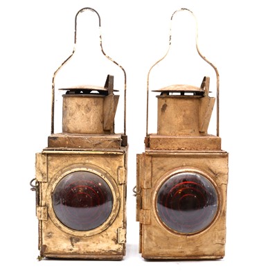 Lot 67 - A pair of BR locomotive head lamps, stamped BR(M).