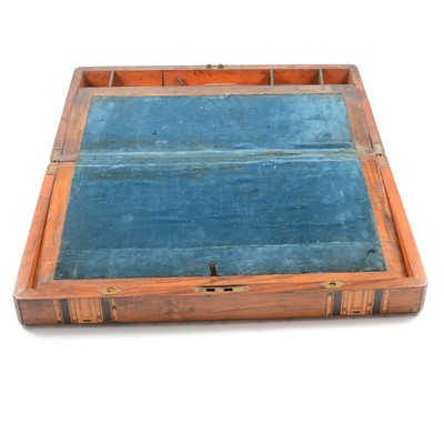 Lot 205 - Victorian walnut and inlaid writing slope