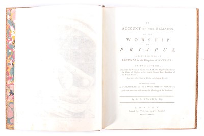 Lot 35 - Richard Payne Knight, An Account of the remains of the worship of Priapus