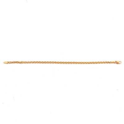 Lot 177 - A yellow metal bracelet marked 750.