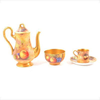 Lot 6 - Royal Worcester fruit painted part coffee set