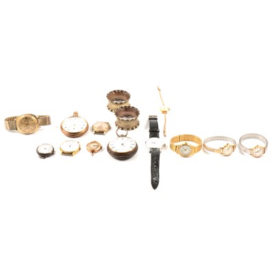 Lot 283 - Rotary - a lady's vintage 18 carat yellow gold wristwatch, other wristwatches and pocket watches.