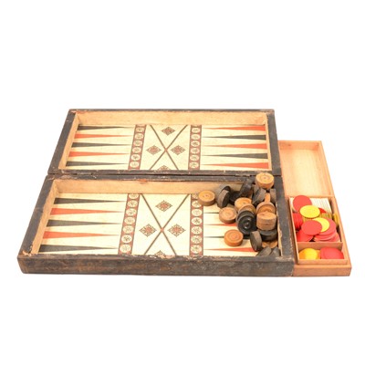 Lot 94 - Staunton boxwood chess set, other games