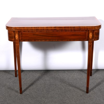 Lot 216 - George III inlaid mahogany card table