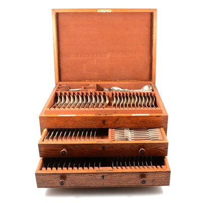 Lot 52 - Matched silver canteen of cutlery, Goldsmiths & Silversmiths Co., London 1932 and 1936