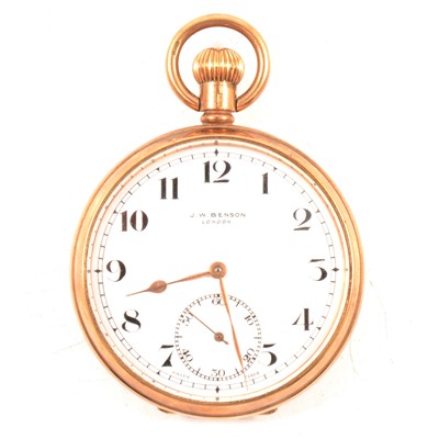 Lot 266 - A J W Benson London - a  9 carat yellow gold pocket