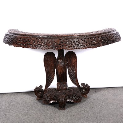 Lot 245 - Burmese carved hardwood console table
