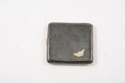 Lot 23 - Alfred Dunhill, white metal, niello and inlaid cigarette case