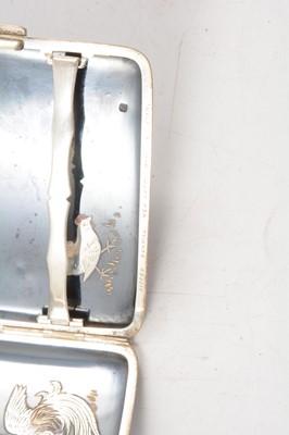 Lot 23 - Alfred Dunhill, white metal, niello and inlaid cigarette case
