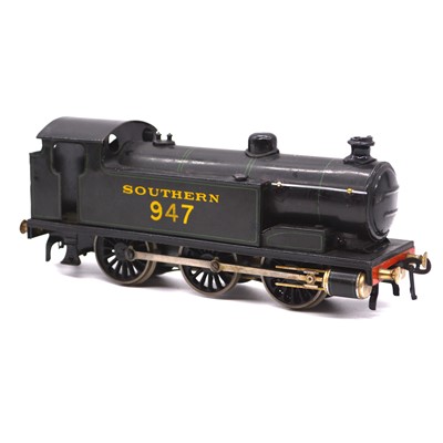 Lot 29 - Bassett-Lowke O gauge model railway electric tank locomotive, Southern 0-6-0, no.947