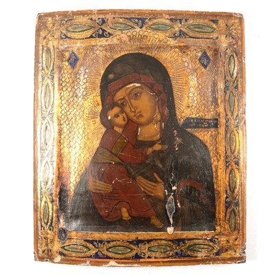 Lot 27 - Russian Icon, Madonna and Child