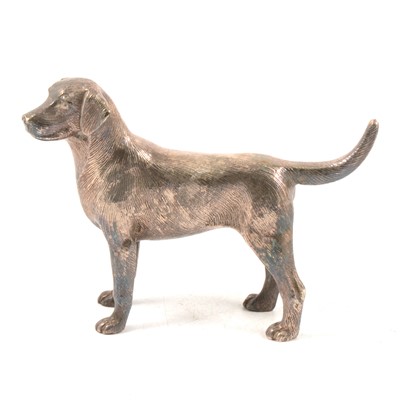 Lot 94 - Cast silver model of a Labrador, Albert Edward Jones, Birmingham 1978