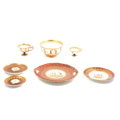 Lot 125 - A Dresden porcelain twelve place 'Vienna pattern' tea set