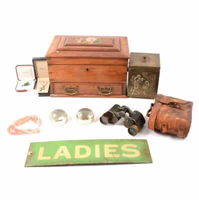 Lot 113 - Edwardian oak keepsake box, etc.