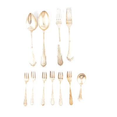 Lot 227 - Quantity of Danish silver cutlery, Jensen style, 1920s/30s.