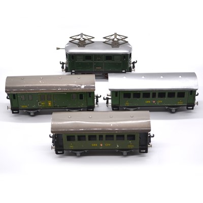 Lot 25 - Buco (Bucherer) O gauge model railways, including clock-work locomotive no.212 etc