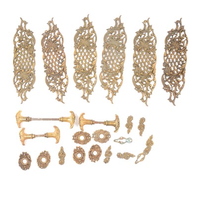 Lot 149 - Suite of cast brass door furniture, by William Tonks & Son