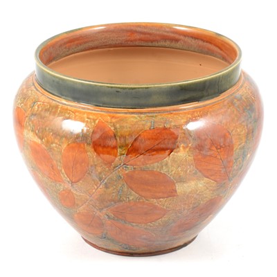 Lot 10 - Royal Doulton autumn leaf jardiniere by Christine Abbott