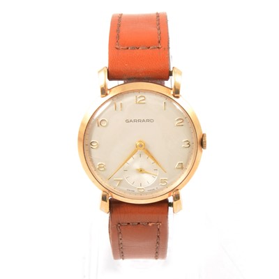 Lot 309 - Garrard - a gentleman 9 carat gold presentation wristwatch.
