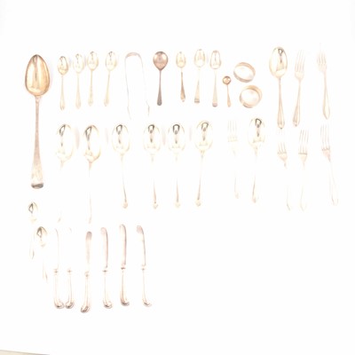 Lot 239 - Part canteen of silver flatware, Viner's Ltd, Sheffield 1934 - 1951, and other silver items.