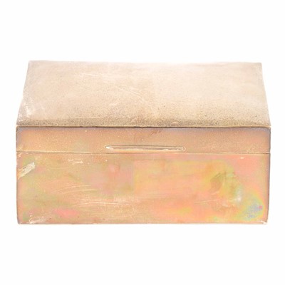 Lot 233 - Large silver cigar box, maker's mark rubbed, London 1919.