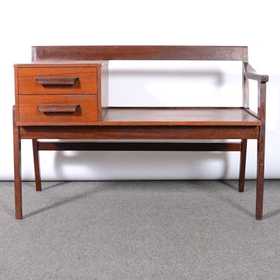 Lot 63 - 1960s telephone table and a vintage metal coal scuttle