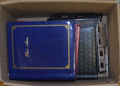 Lot 66 - One box of model railway controllers, photograph albums, booklets etc