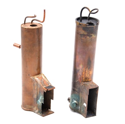 Lot 27 - Two O gauge model railway copper locomotive tanks.
