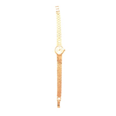Lot 346 - Rolex - a lady's 9 carat yellow gold cocktail watch.