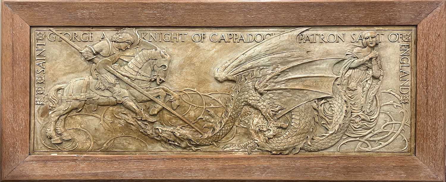 Lot 143 - The Abraham Lomax 'St George & the Dragon' Pilkington's Royal Lancastrian panel