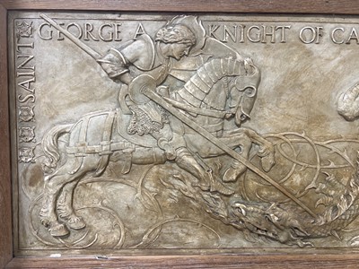 Lot 143 - The Abraham Lomax 'St George & the Dragon' Pilkington's Royal Lancastrian panel