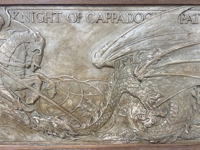 Lot 143 - The Abraham Lomax 'St George & the Dragon' Pilkington's Royal Lancastrian panel