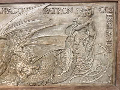 Lot 143 - The Abraham Lomax 'St George & the Dragon' Pilkington's Royal Lancastrian panel