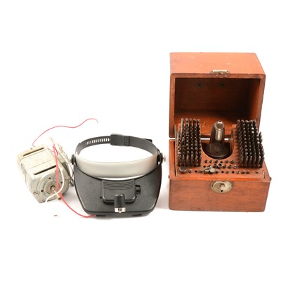 Lot 363 - Brenray Watch & Clock Instrument Cleaner, and other pocket watch repair / maker's tools.