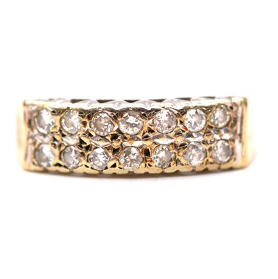 Lot 38 - A two row diamond ring.