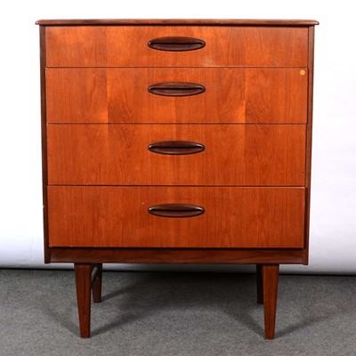 Lot 544 - 1960s teak chest of drawers