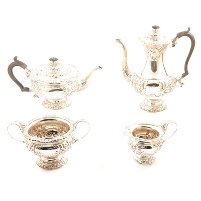 Lot 231 - William IV style silver four piece service, William Hutton & Son, London 1903