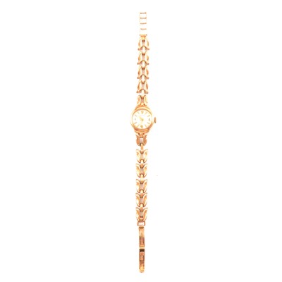 Lot 354 - Rolex - a lady's 9 carat yellow gold cocktail watch.