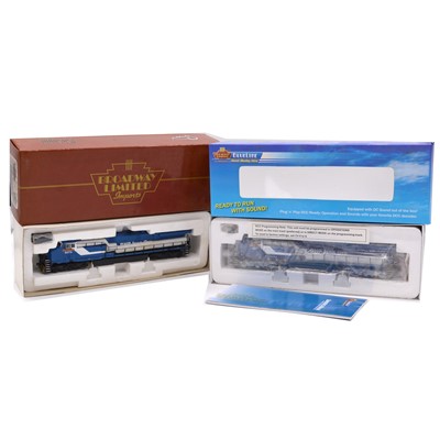 Lot 113 - Two Broadway Limited HO gauge model AC6000CW railway locomotives