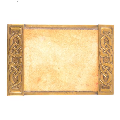 Lot 58 - Glasgow School Arts and Crafts brass desk blotter, designed by Margaret Gilmour, circa 1900