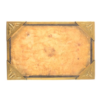 Lot 57 - Glasgow School Arts and Crafts brass desk blotter, by Margaret Gilmour, circa 1900