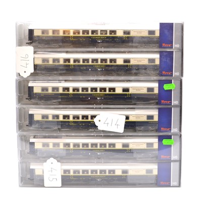 Lot 499 - Three Roco HO gauge model railway passenger coach sets 'Prestige Continental Express'