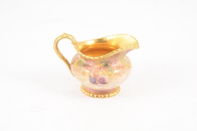 Lot 24 - Royal Worcester fruit painted jug, Peter Platt