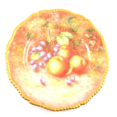 Lot 25 - Royal Worcester fruit painted plate, John Freeman