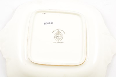 Lot 23 - Royal Worcester fruit painted square two-handled dish, David Fuller