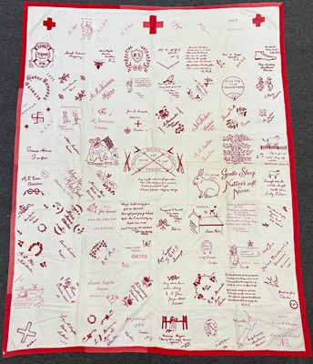 Lot 321 - A WW1 Otautau Quilt made by members of the Red Cross in Otautau, New Zealand.
