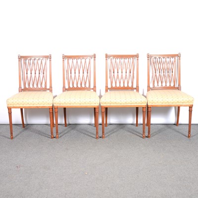 Lot 498 - Set of seven mahogany dining chairs, by Wright & Mansfield, London