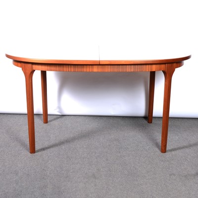 Lot 538 - Teak extending dining table and six chairs, by McIntosh