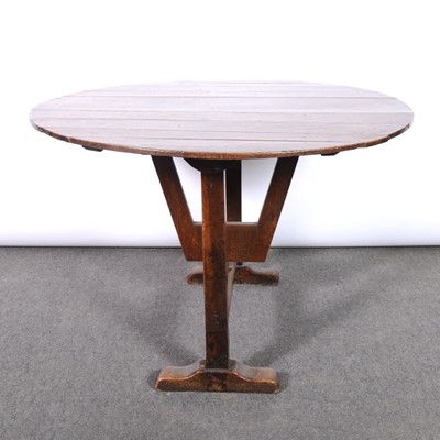 Lot 565 - Early 19th century oak wine tasting table.
